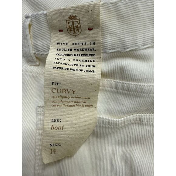 Talbots Women's Size 14 Corduroy Curvy Fit Straight Leg Pants. Ivory Cream - Picture 12 of 12